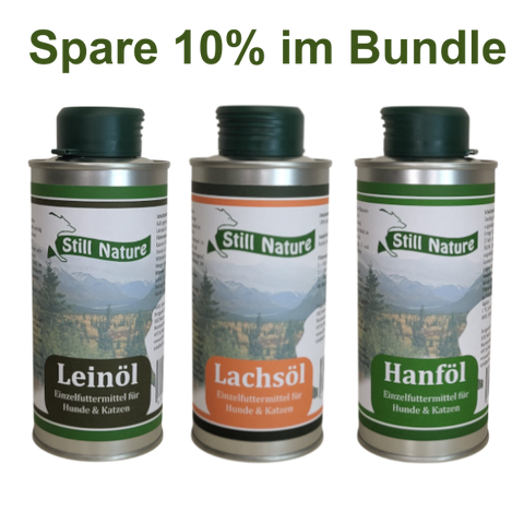 Öl Bundle groß - Lachs-, Lein-, und Hanföl je 500ml
