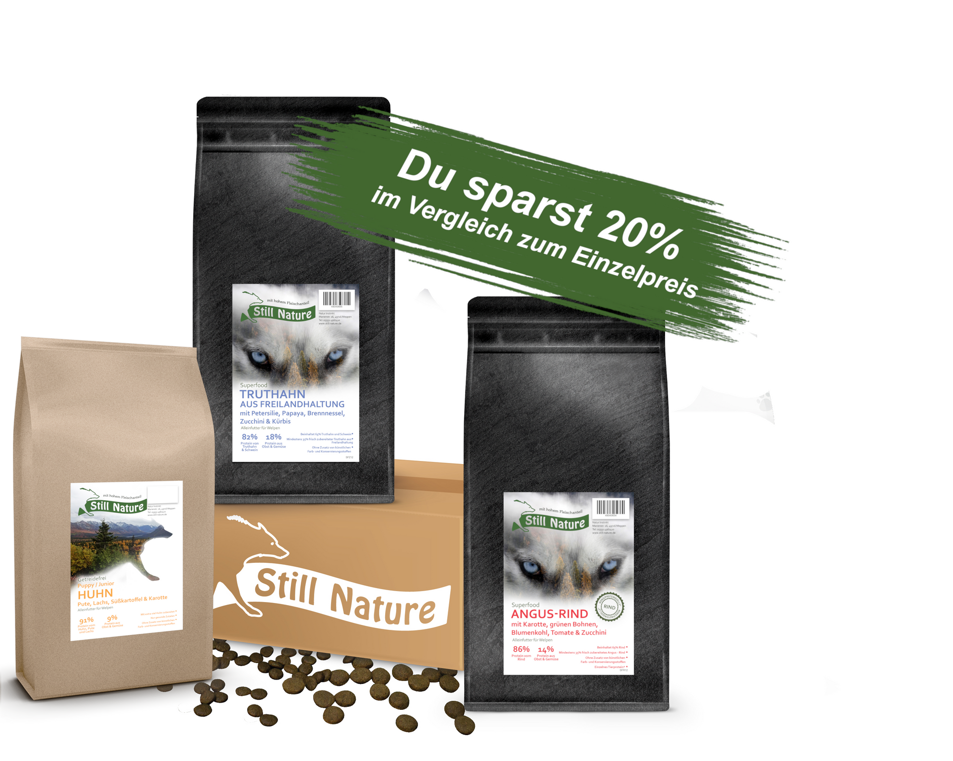 Testpaket Hundefutter Welpen & Junghunde | Still Nature
